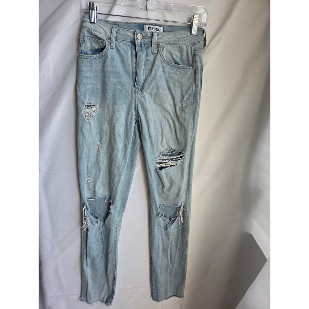 RSQ Vintage Mom Jeans Womens Light Wash Slim High Rise Tapered Leg